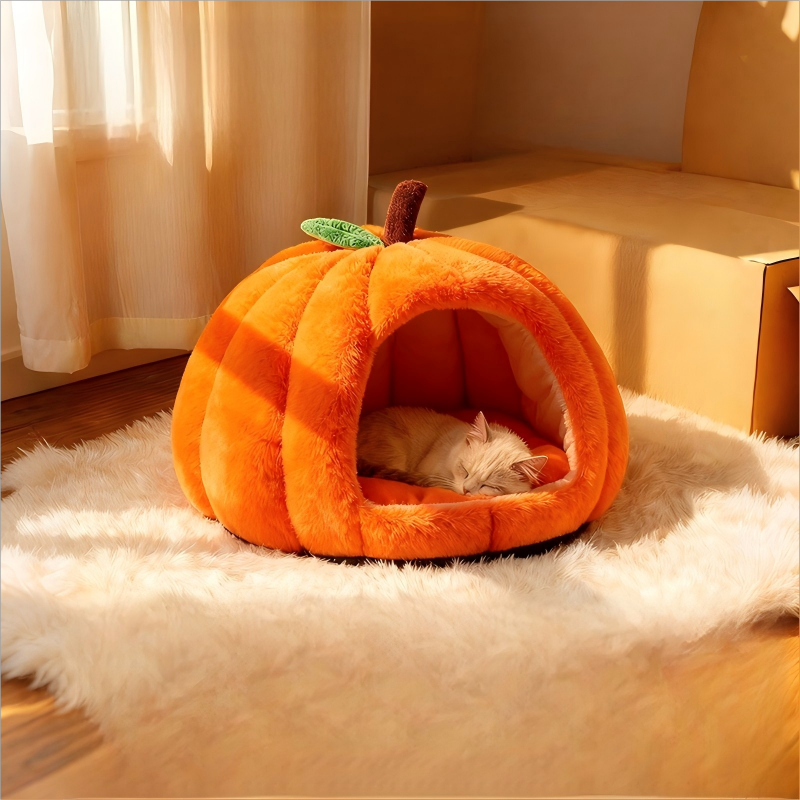 Catbly.Luxury Cozy Pumpkin Pet Bed