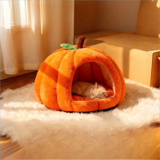 Catbly.Luxury Cozy Pumpkin Pet Bed